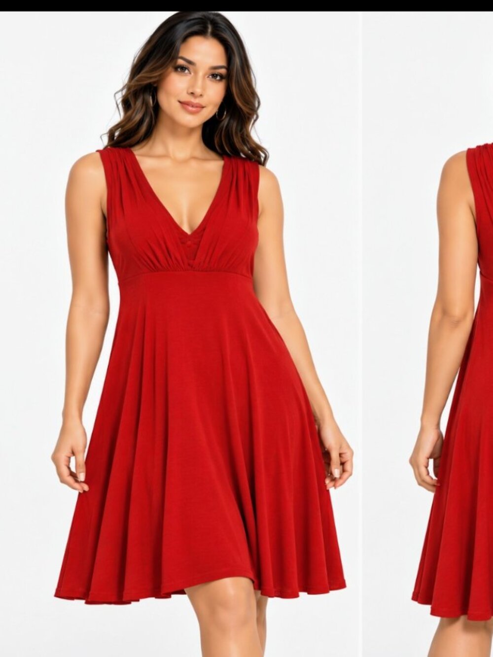 Calvin Klein Women's Date Night Draped Neckline V-neck Red Brick Dress Size 14